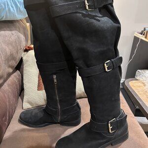 Gentle Souls by Kenneth Cole Ladies Extra Tall BlackSueded Leather Boots Size 9M